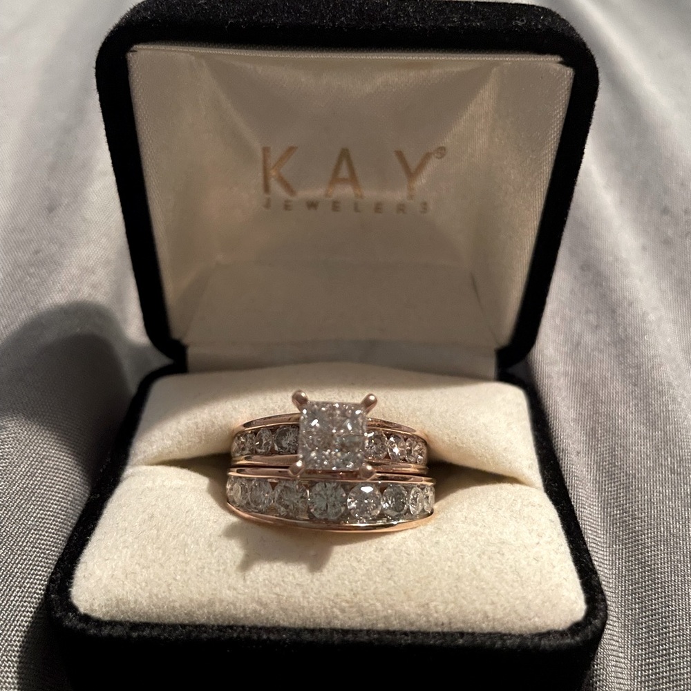 Kay Jewelers 14k Rose Gold Diamond bridal set